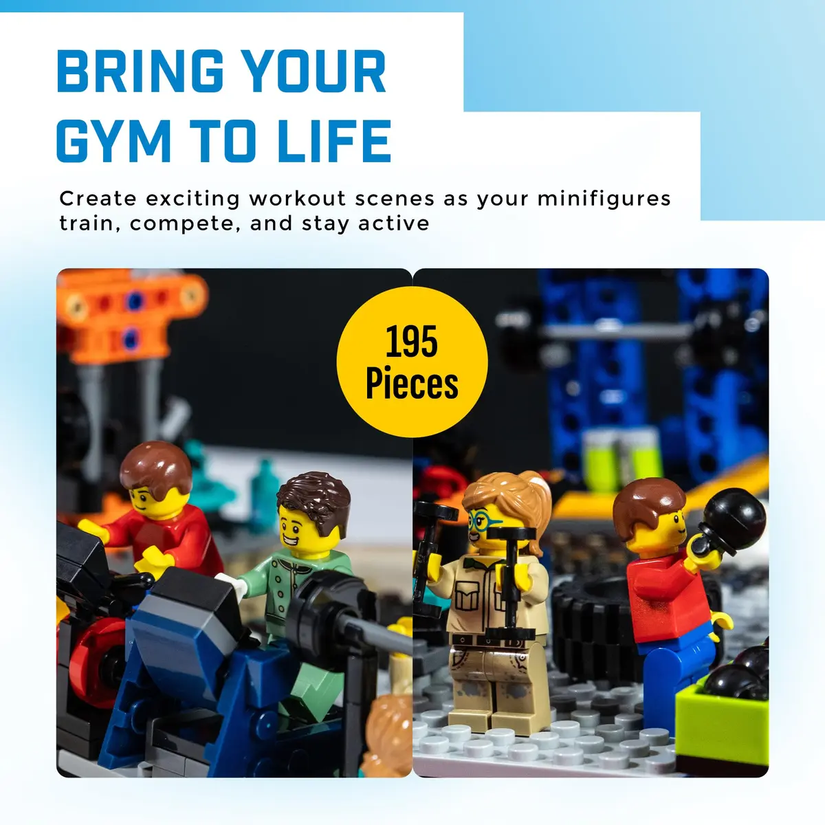 Brick Loot Mini City Gym Building Set 195 Pieces | STEM Educational Toy for Kids Ages 6+ - view 6
