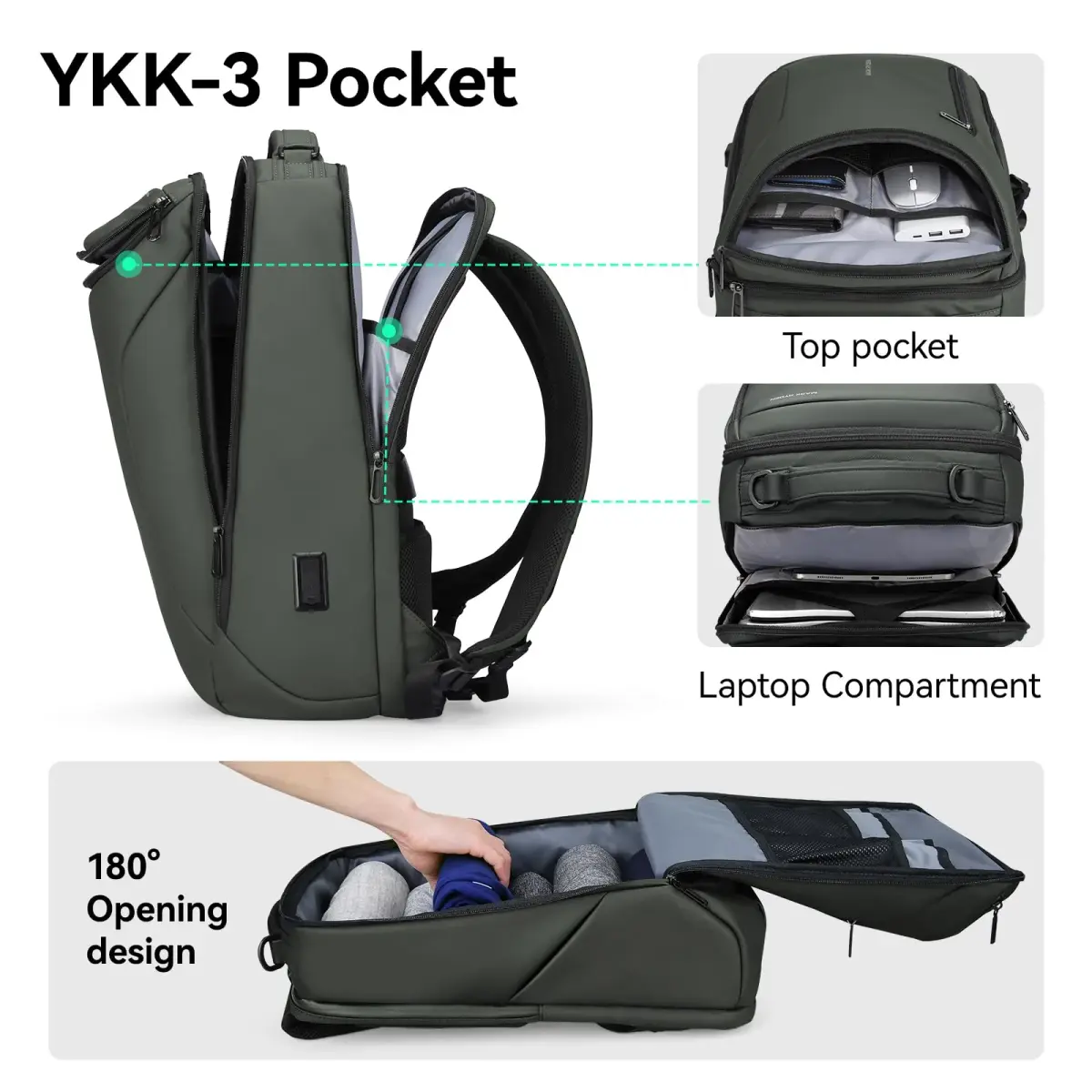 MARK RYDEN Business Backpack for Men, Waterproof 17.3 Inch Laptop Backpack with USB Charging Port & Sport Car Shape Design | High Capacity Travel Bag - view 2