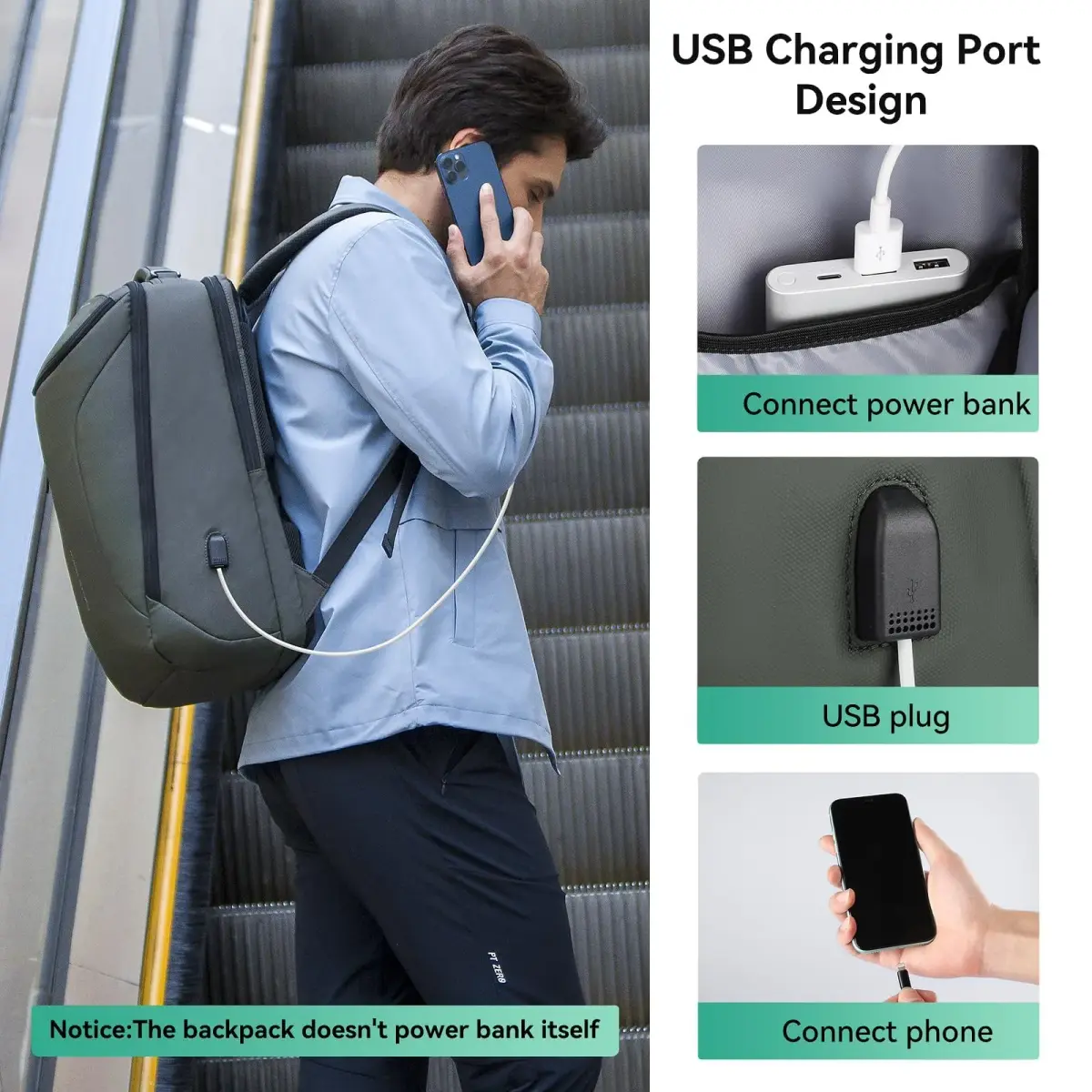 MARK RYDEN Business Backpack for Men, Waterproof 17.3 Inch Laptop Backpack with USB Charging Port & Sport Car Shape Design | High Capacity Travel Bag - view 3
