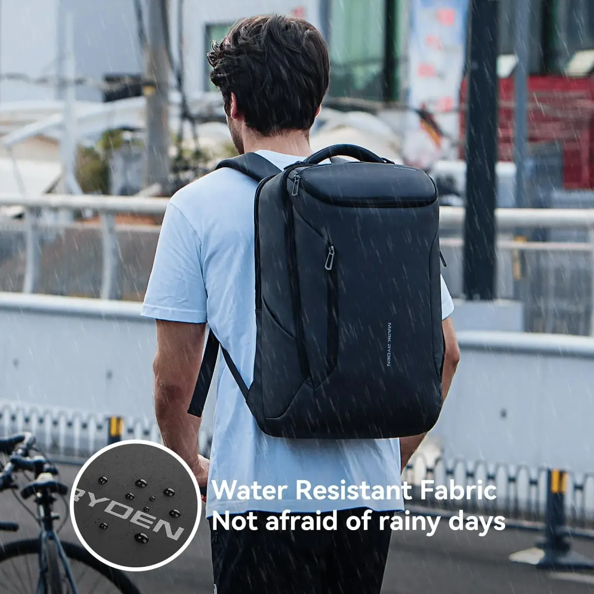 MARK RYDEN Business Backpack for Men, Waterproof 17.3 Inch Laptop Backpack with USB Charging Port & Sport Car Shape Design | 32L (1.2kg) - view 5