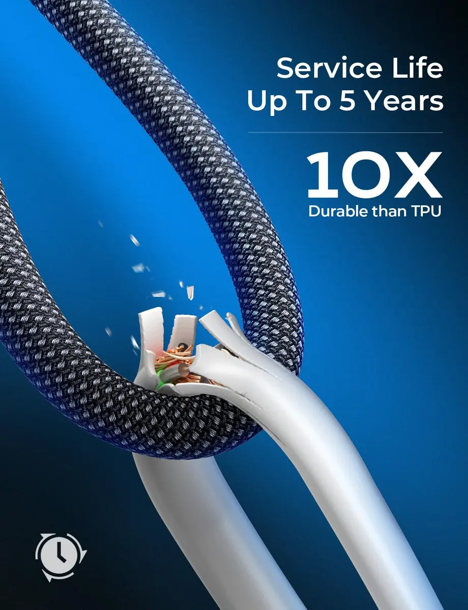 LISEN USB C Cable 5-Pack [6.6FT] | Fast 60W Charging & Recyclable Cotton Braided Cord - view 2