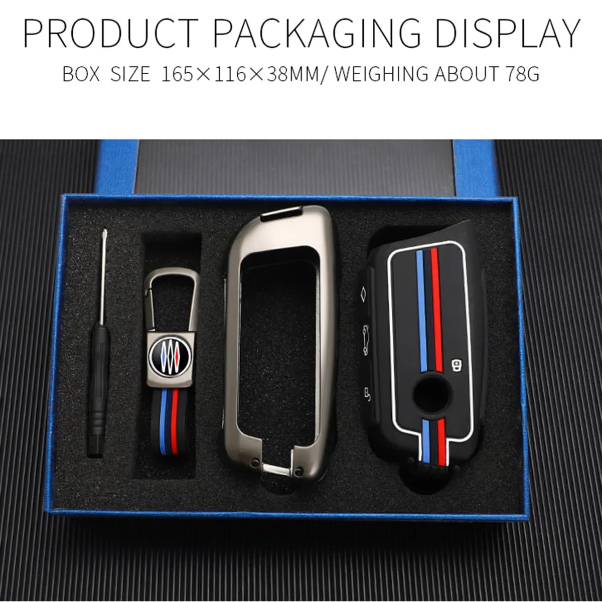 OLLEN Heavy Zinc Alloy Key Fob Cover for BMW 2023-2025+ Series, Fashion Silver (1 Pcs) - view 6