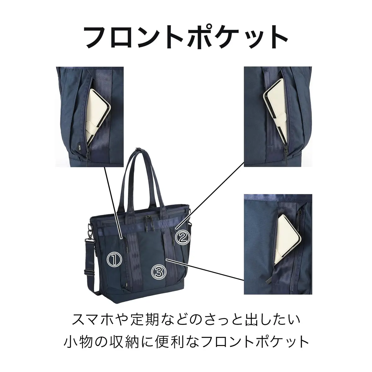 ace.GENE(エースジーン) Tote Bag, Black | Heavy Duty Business & Travel Bag, 19L Capacity - view 4