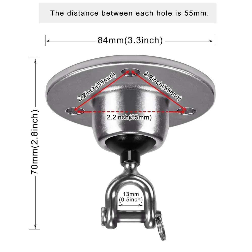 BeneLabel Stainless Steel Speed Bag Swivel Mount with 360° Rotation Hook | Heavy Duty Boxing Swivel for Punching Bag Platform - view 7
