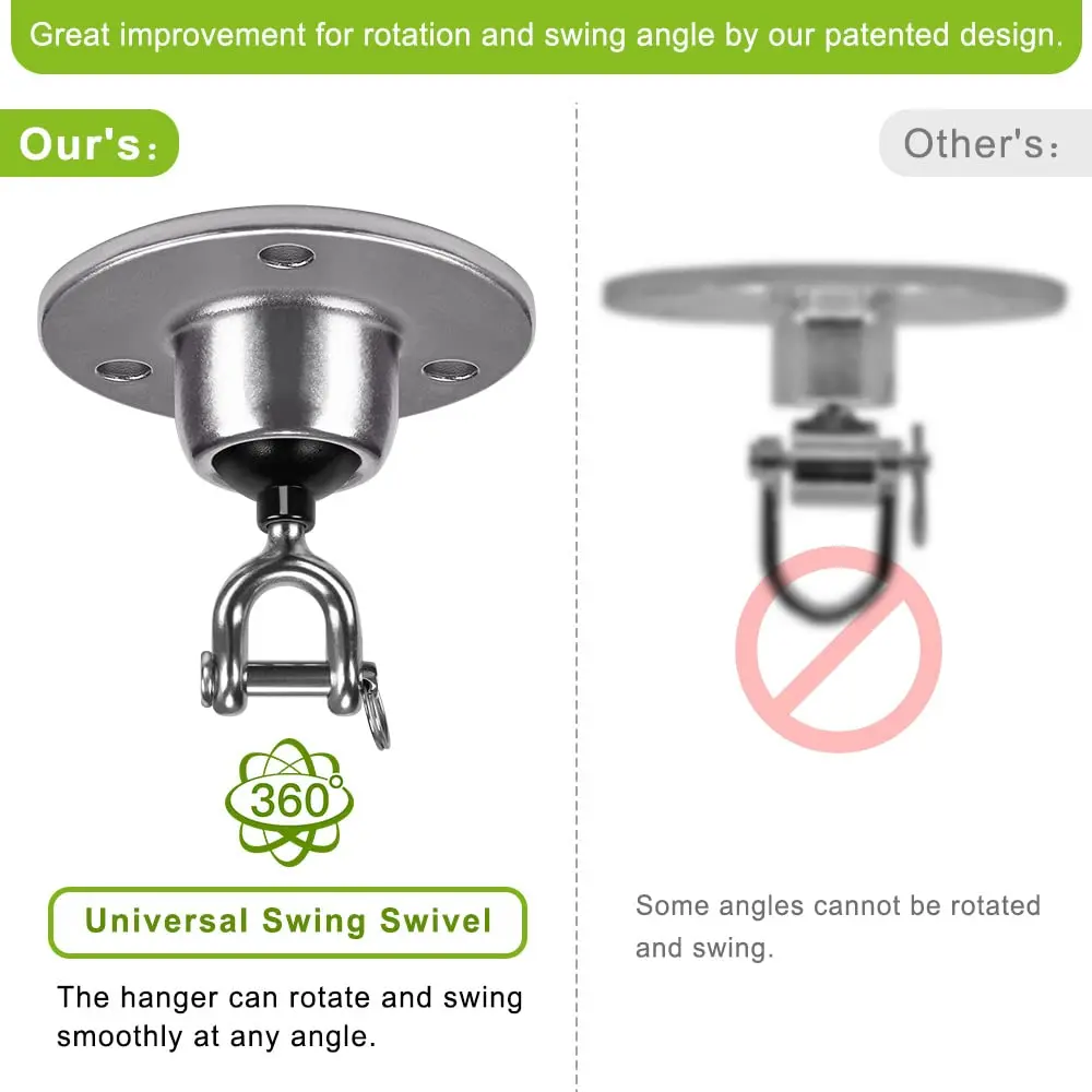 BeneLabel Stainless Steel Speed Bag Swivel Mount with 360° Rotation Hook | Heavy Duty Boxing Swivel for Punching Bag Platform - view 3