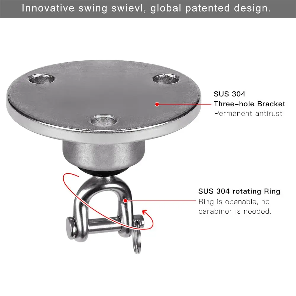 BeneLabel Stainless Steel Speed Bag Swivel Mount with 360° Rotation Hook | Heavy Duty Boxing Swivel for Punching Bag Platform - view 4