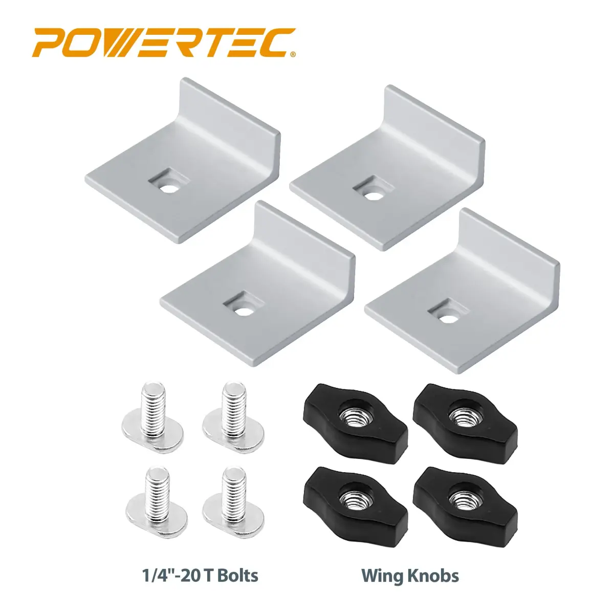 POWERTEC 71821 Bi-Directional Short Stop Kit, 4PK | T-Track Stop Block for Woodworking, Sanding, and Routing - view 2