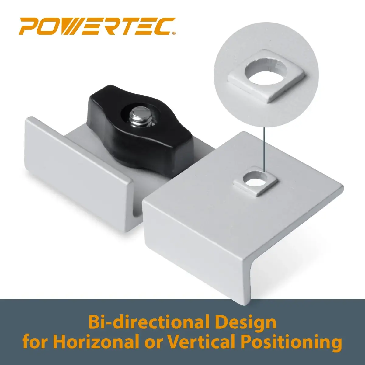 POWERTEC 71821 Bi-Directional Short Stop Kit, 4PK | T-Track Stop Block for Woodworking, Sanding, and Routing - view 4
