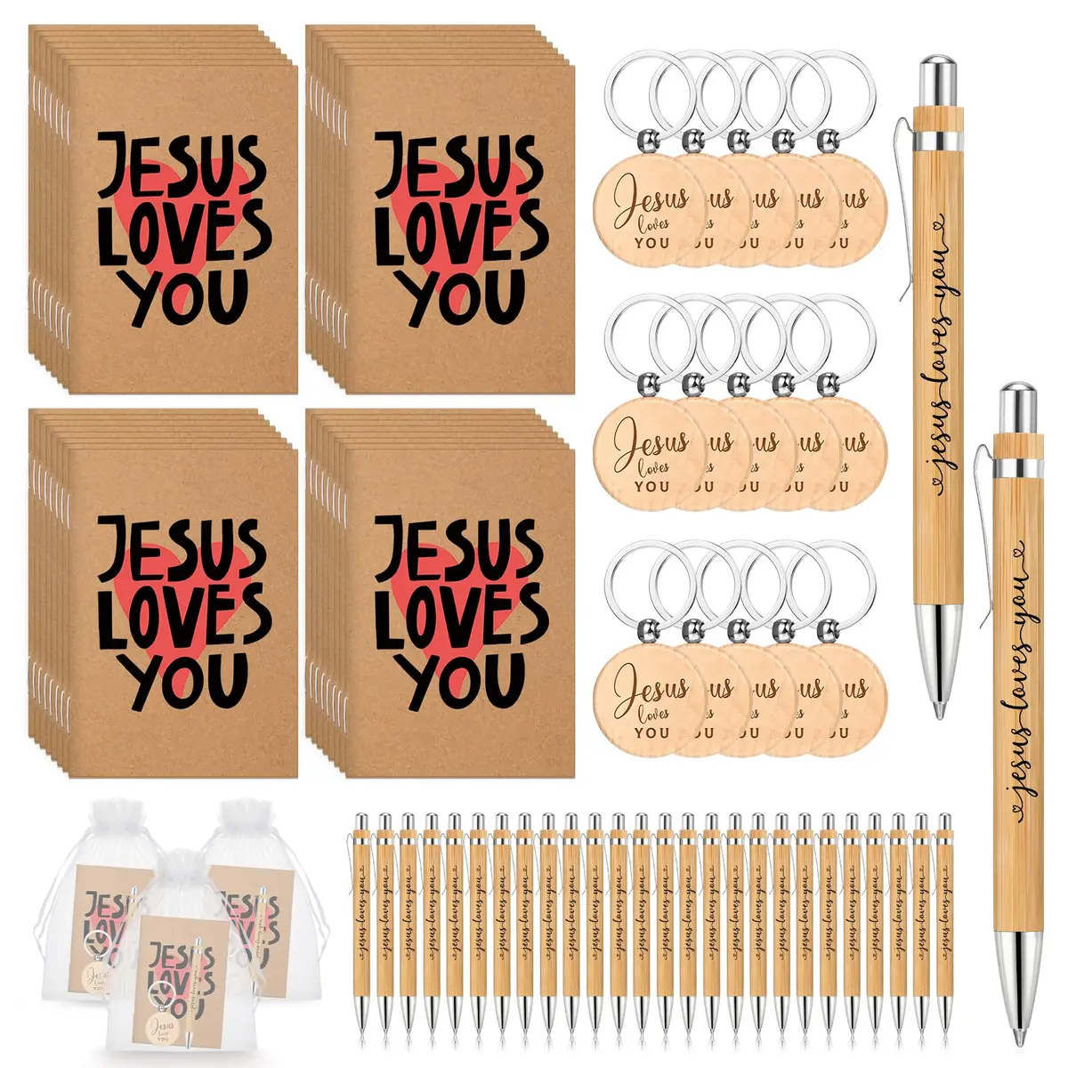 Tenceur Christian Notebooks Pens Keychains | Religious Gift Set for Faith & Inspiration - main product image