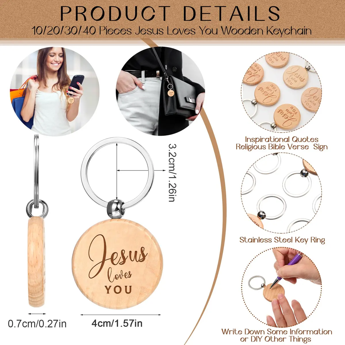 Tenceur Christian Notebooks Pens Keychains | Religious Gift Set for Faith & Inspiration - view 4