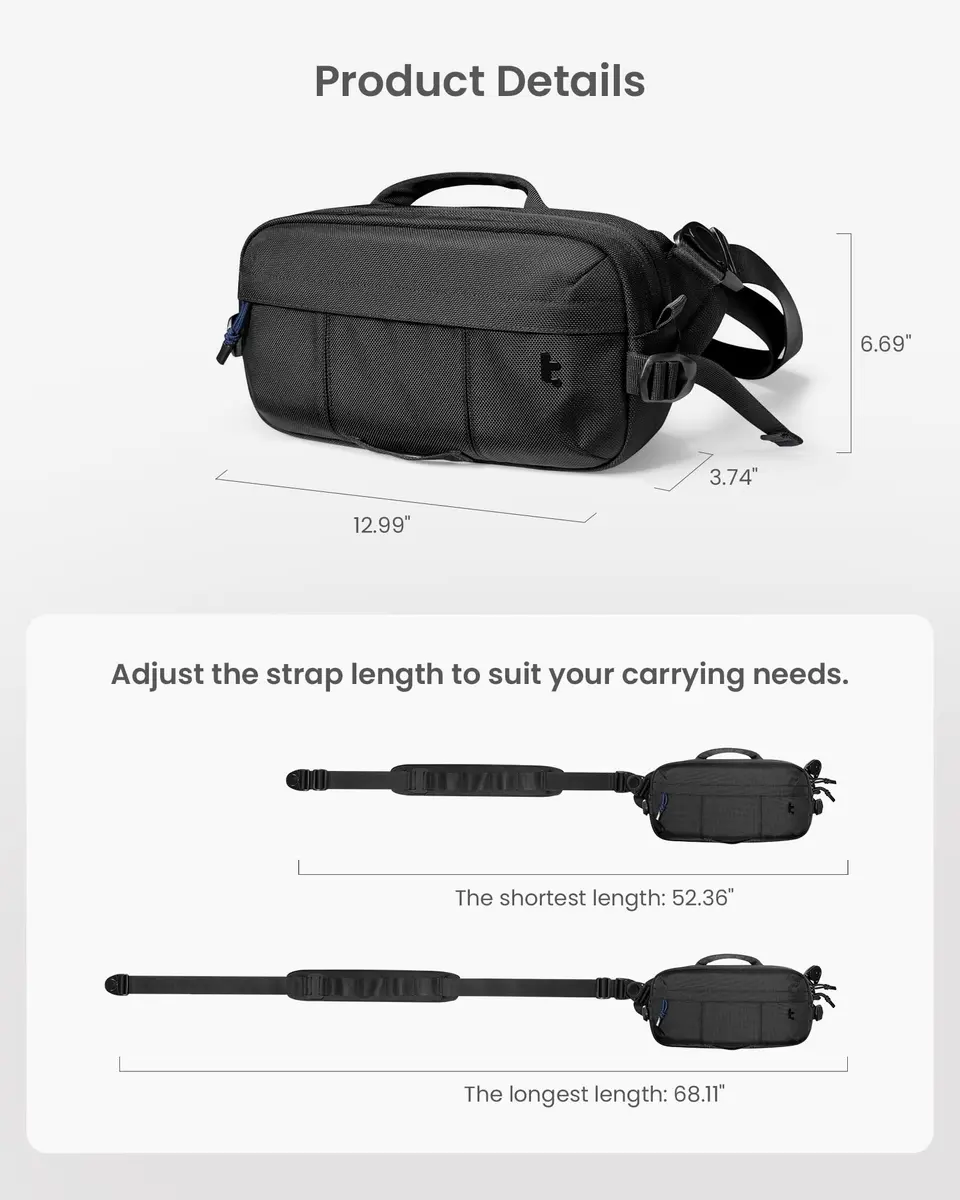 tomtoc Sling Bag Crossbody for Nintendo Switch 2/ROG Ally X | Heavy-Duty 1680D Nylon - view 8