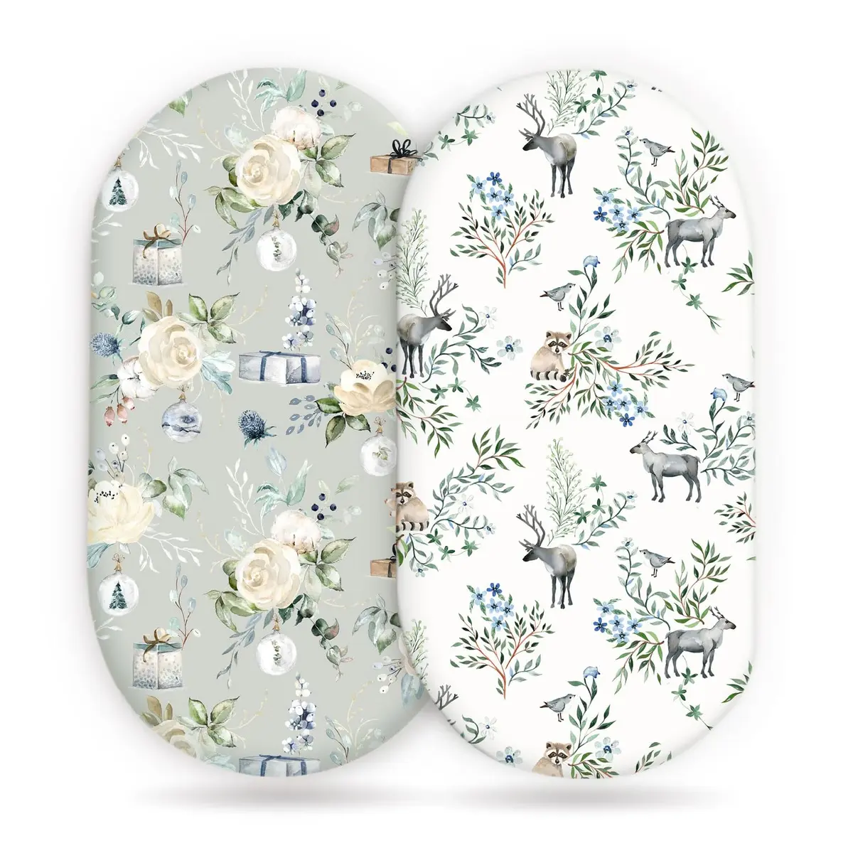 GRSSDER Ultra Soft Bassinet Sheet 2 Pack | Jersey Knit Fitted Sheet for Oval, Hourglass, Rectangular Mattresses (32" x 16" x 5") - main product image