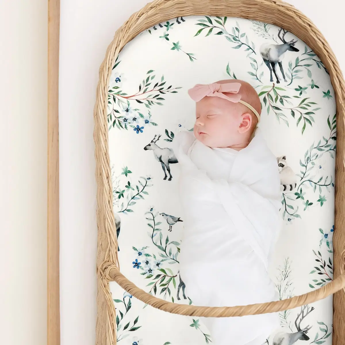 GRSSDER Ultra Soft Bassinet Sheet 2 Pack | Jersey Knit Fitted Sheet for Oval, Hourglass, Rectangular Mattresses (32" x 16" x 5") - view 4