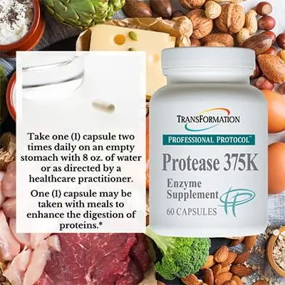 TRANSFORMATION Protease 375K Enzyme Blend Supplement 120 Capsules | High-Potency Protein & Gut Support - view 5