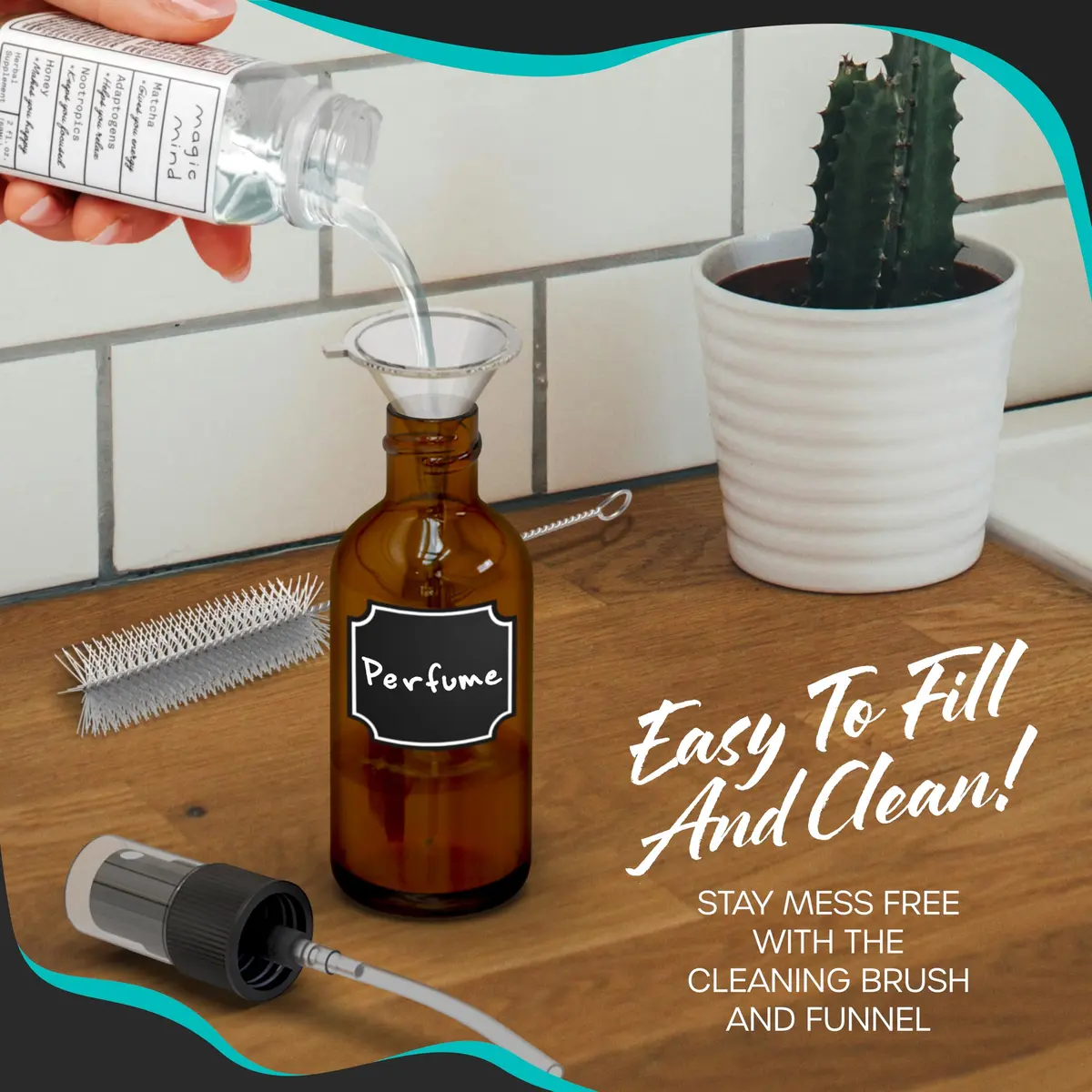 Nevlers Amber Glass Spray Bottles 4 Oz | Leak-Proof Travel Glass Spray Bottles for Skincare & More - view 5