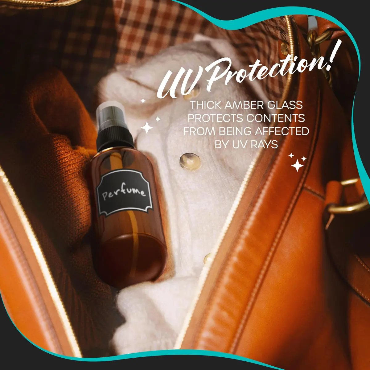 Nevlers Amber Glass Spray Bottles 4 Oz | Leak-Proof Travel Glass Spray Bottles for Skincare & More - view 6