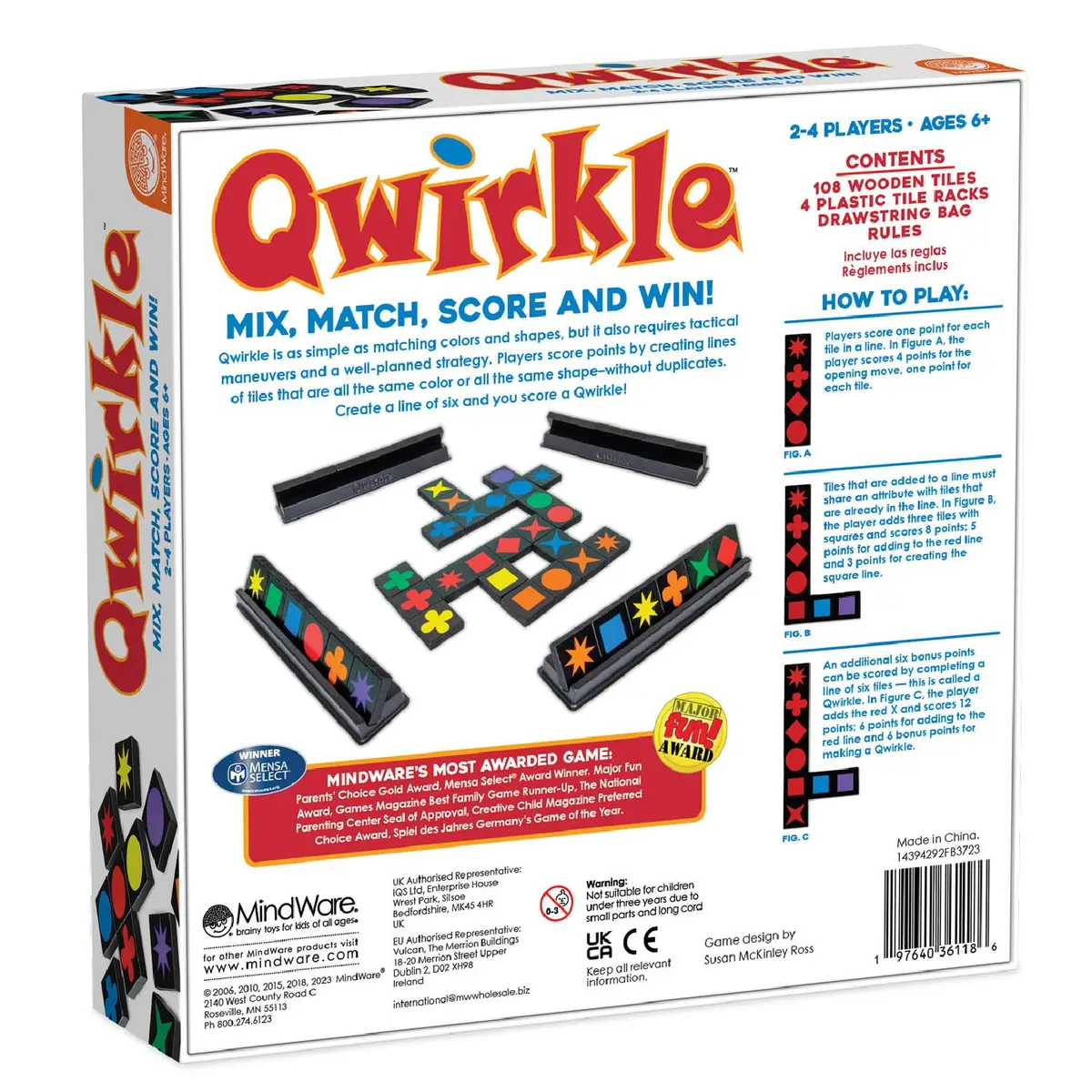 MindWare Qwirkle with Trays Strategy Board Game, 108 Wooden Tiles | Family Strategy Fun for Ages 6+ - view 6