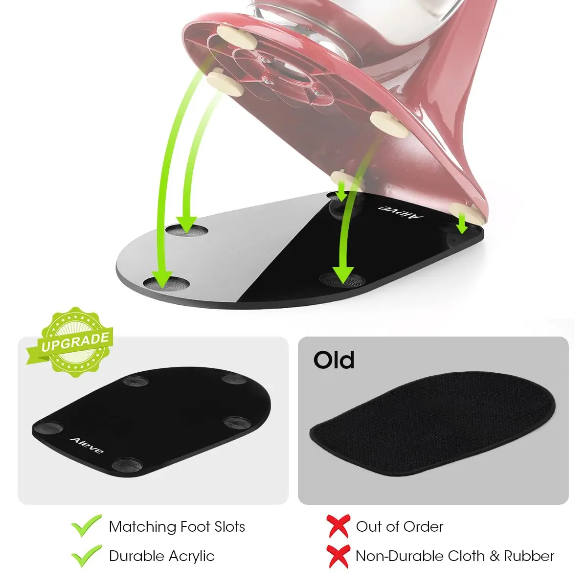 Aieve Mixer Slider Mat for KitchenAid 4.5-5 QT Tilt-Head Stand Mixer Accessories | Acrylic Sliding Tray with Felt Bottom - view 5