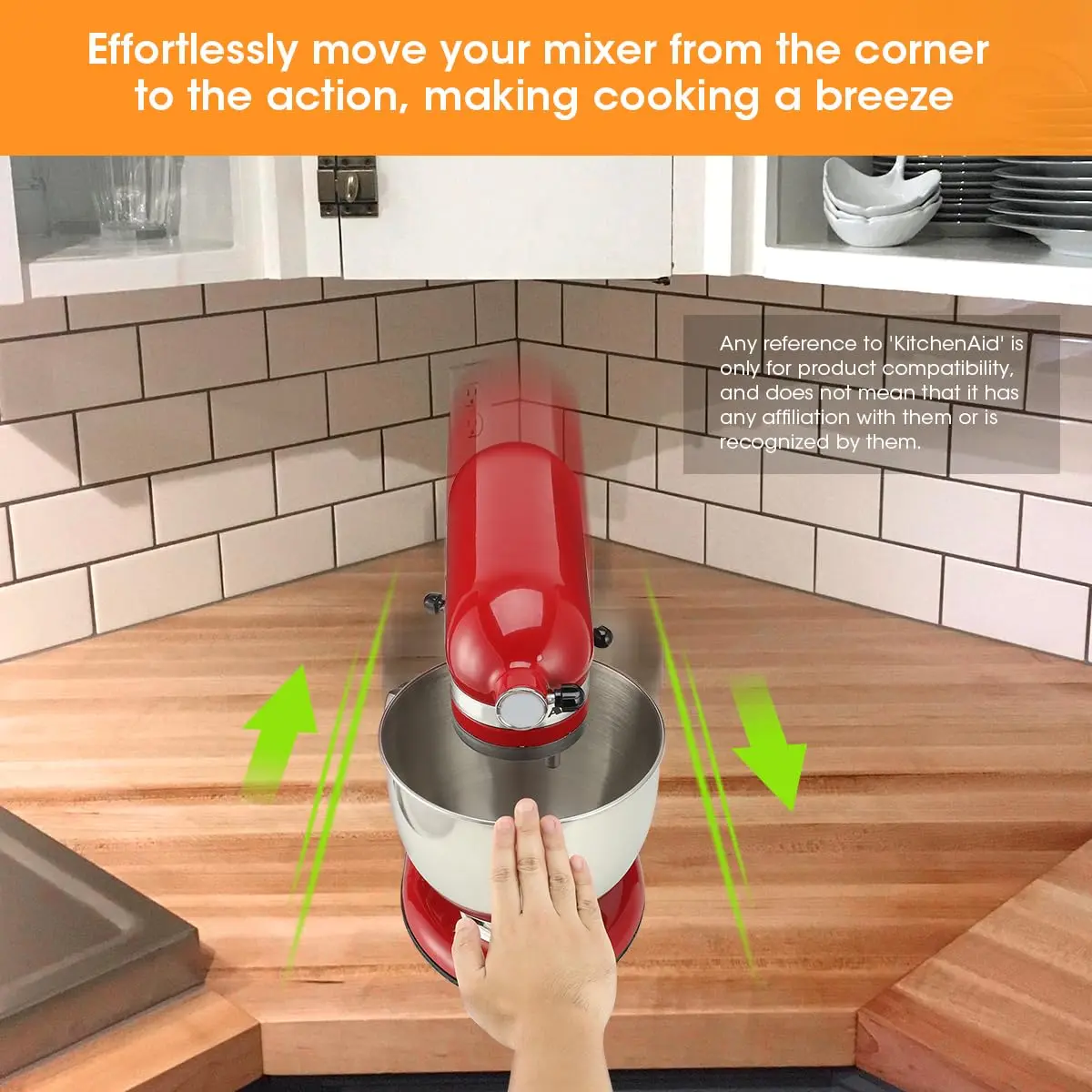 Aieve Mixer Slider Mat for KitchenAid 4.5-5 QT Tilt-Head Stand Mixer Accessories | Acrylic Sliding Tray with Felt Bottom - view 6