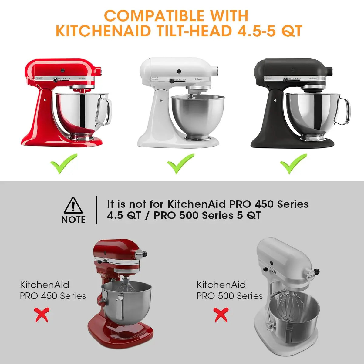 Aieve Mixer Slider Mat for KitchenAid 4.5-5 QT Tilt-Head Stand Mixer Accessories | Acrylic Sliding Tray with Felt Bottom - view 2