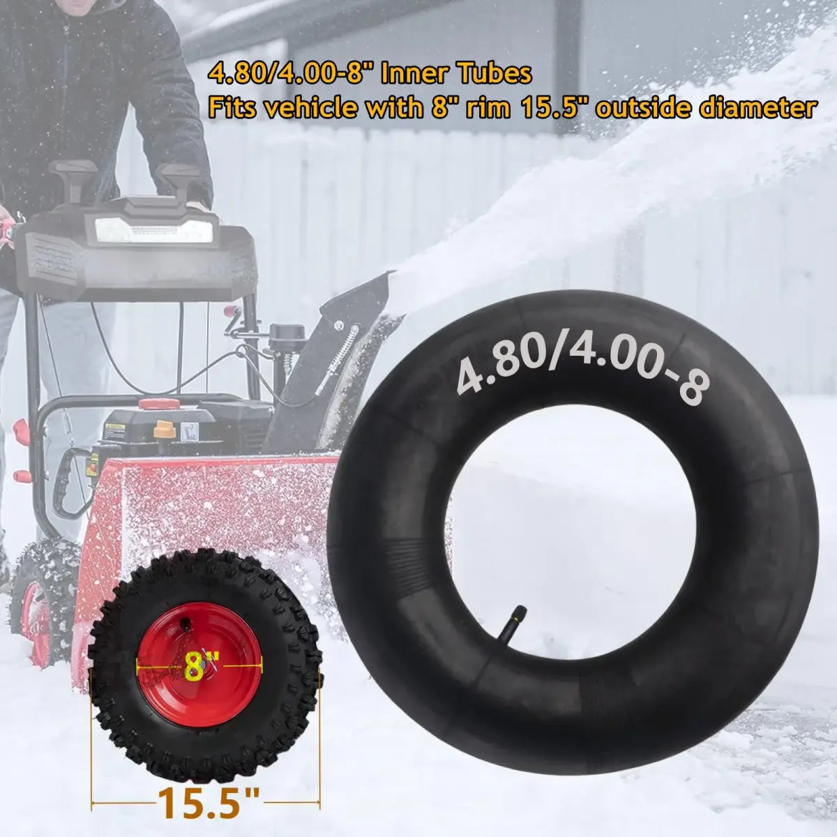Swagnaz 4.80/4.00-8 Inner Tube | 15.5 inch OD, 30 PSI Max Inflation - view 2