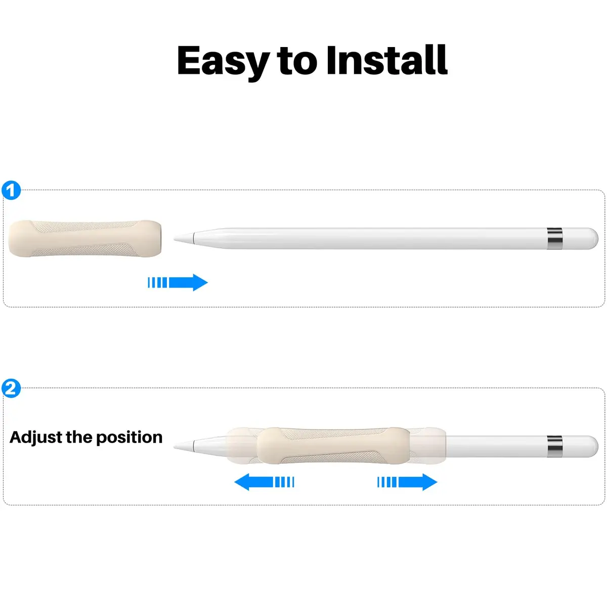NIUTRENDZ Silicone Grip for Apple Pencil 1st Gen | Ergonomic, Protective & Comfortable (Beige + Khaki + Brown) - view 5