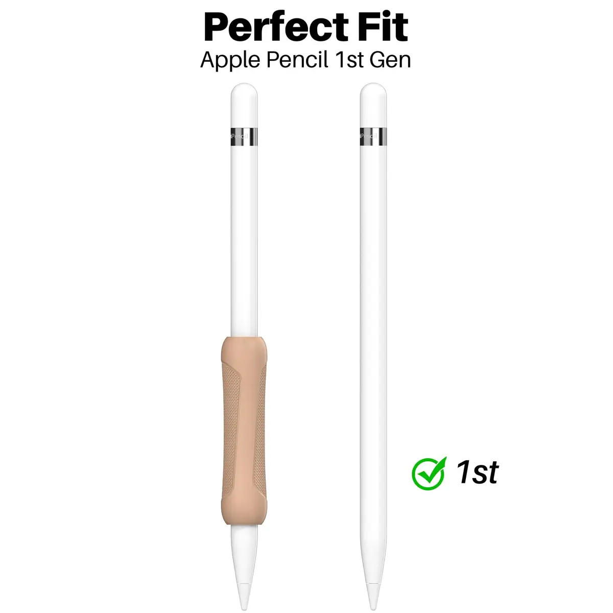 NIUTRENDZ Silicone Grip for Apple Pencil 1st Gen | Ergonomic, Protective & Comfortable (Beige + Khaki + Brown) - view 2