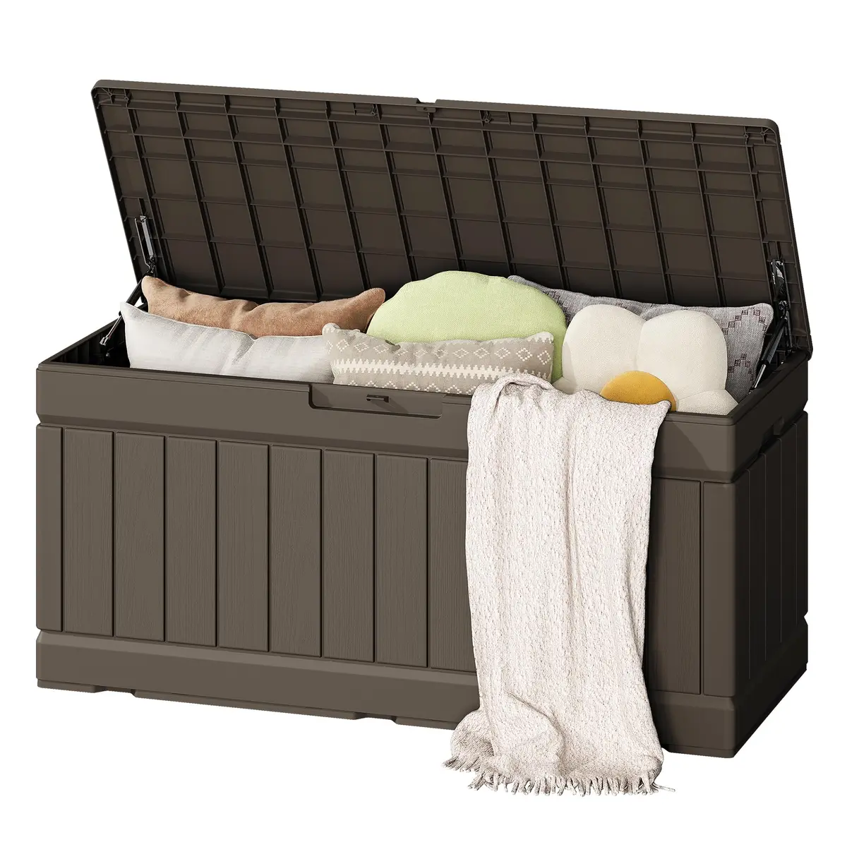 Flamaker Outdoor Storage Box 80 Gallon Resin Waterproof Deck Box | Lockable, UV-Resistant, Lightweight - main product image