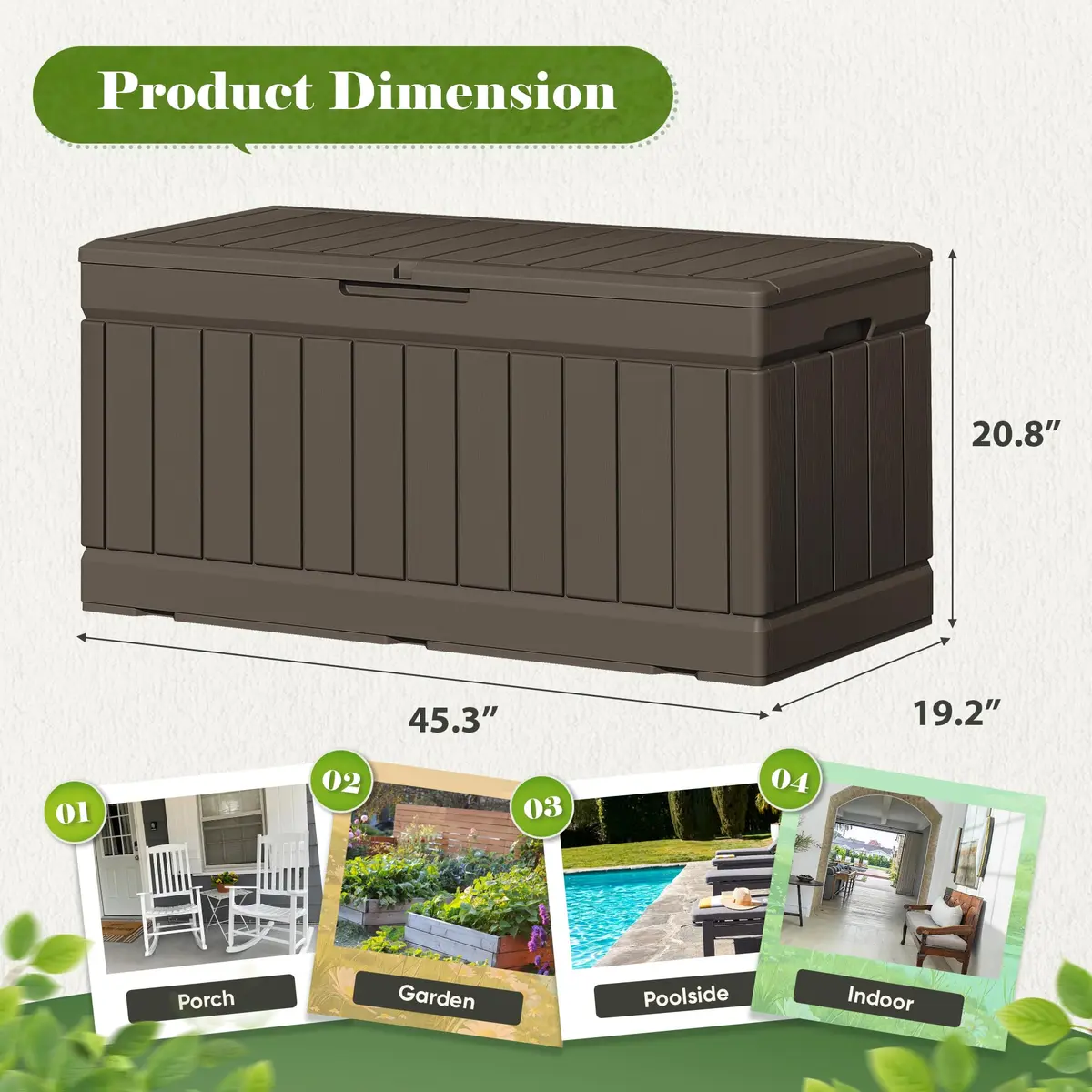 Flamaker Outdoor Storage Box 80 Gallon Resin Waterproof Deck Box | Lockable, UV-Resistant, Lightweight - view 4