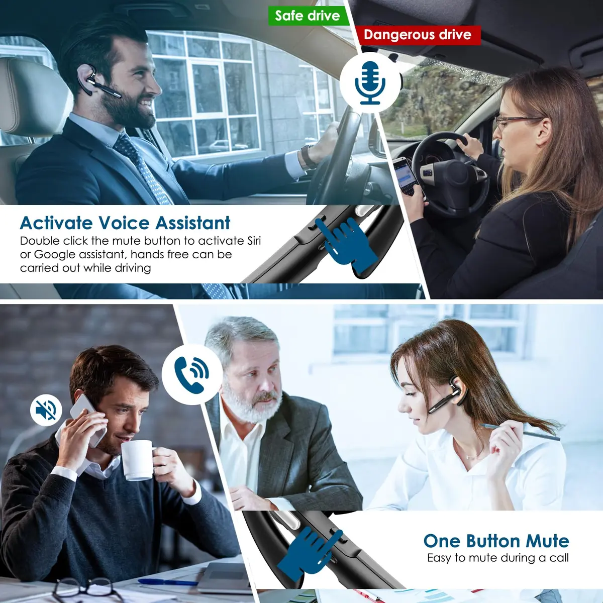 ICOMTOFIT G3 Bluetooth Headset with Mic | 10m Range, 8-10 Hr Talk Time - view 5