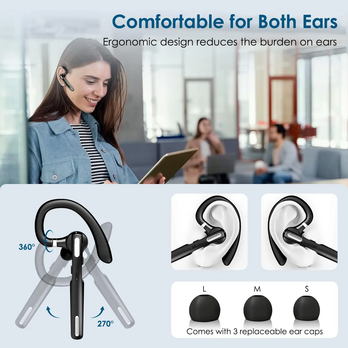 ICOMTOFIT G3 Bluetooth Headset with Mic | 10m Range, 8-10 Hr Talk Time - view 2