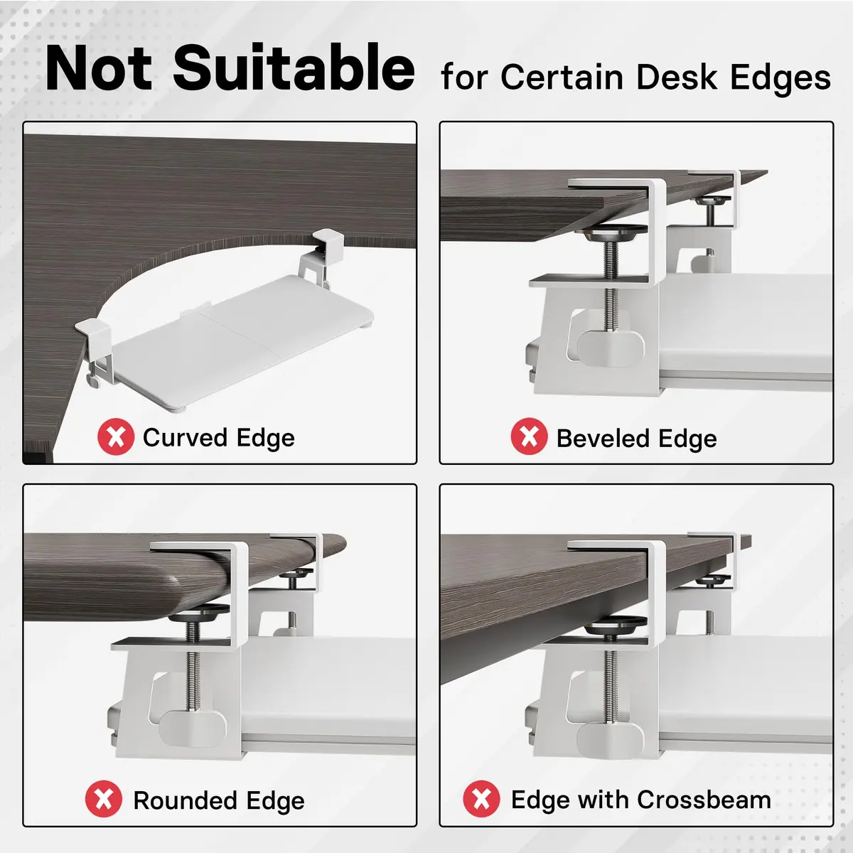 BONTEC Under Desk Keyboard Tray, Pull-Out Platform 25.6 x 11.8 in | Space-Saving Ergonomic Design - view 3