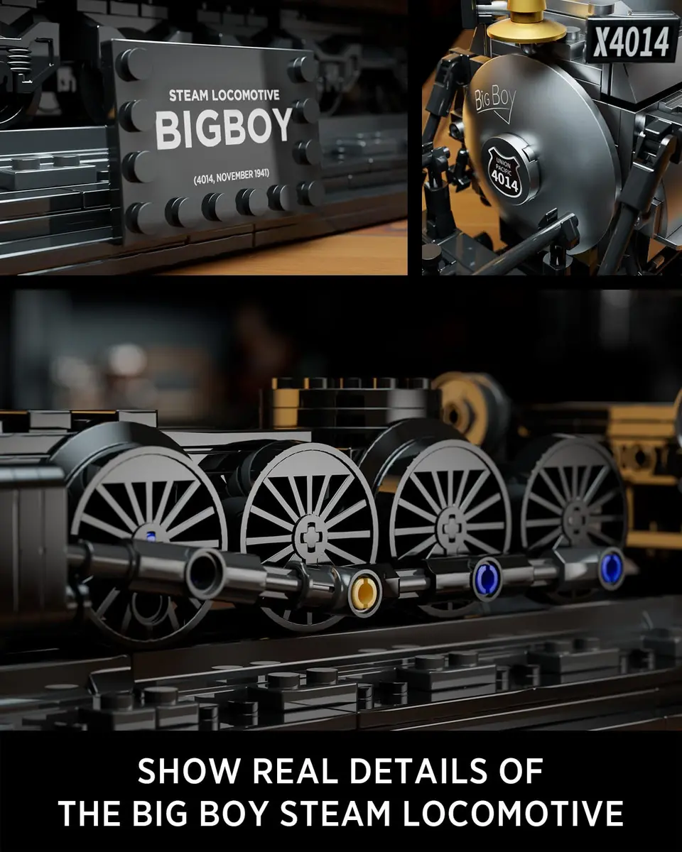 Nifeliz Big Boy Steam Locomotive Building Set, Trains Series | Authentic Toy for Train Enthusiasts - view 3