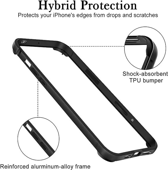 AOPNN Aluminum for iPhone 15 Pro MAX Bumper Case,Metal Frame Natural Titanium | Slim 2mm, Aviation Alloy - view 7