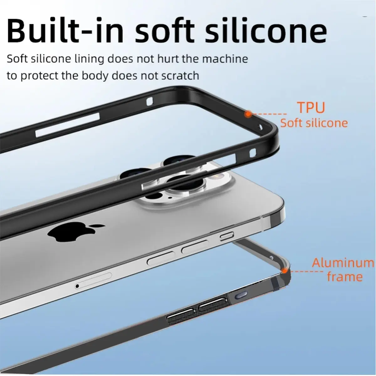 AOPNN Aluminum for iPhone 15 Pro MAX Bumper Case,Metal Frame Natural Titanium | Slim 2mm, Aviation Alloy - view 2