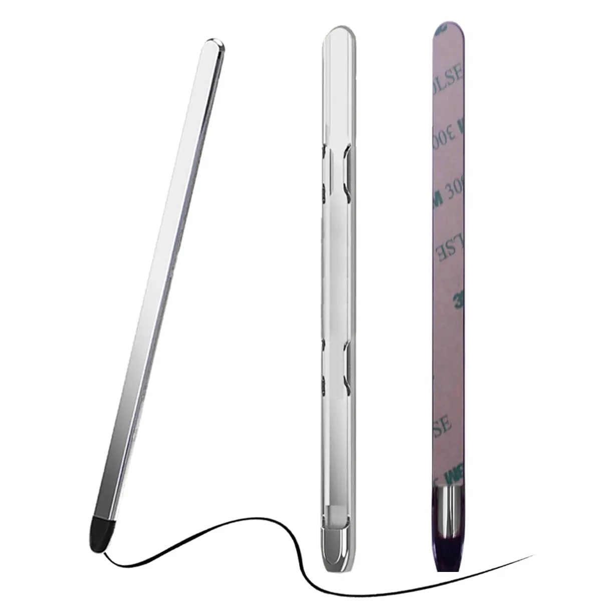 YQODSZ Shiny Silver Stylus Pen & S Pen Holder for Samsung Galaxy Z Fold 7/6/5 S Pen Edition, Adhesive Slim Stylus with Silicone Tip - main product image
