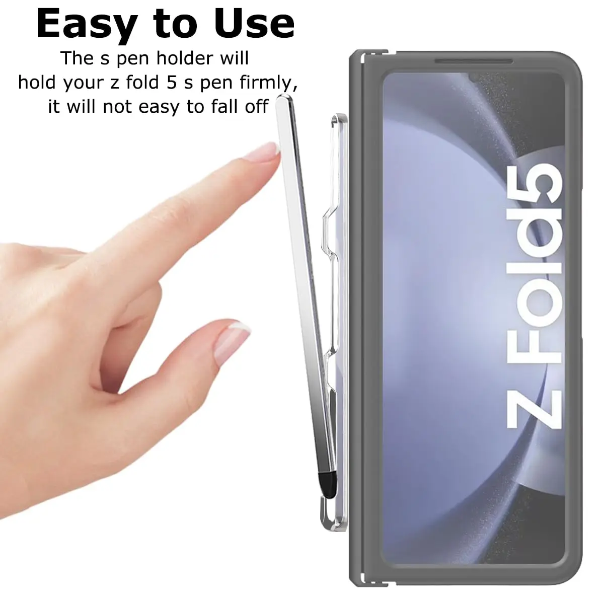 YQODSZ Shiny Silver Stylus Pen & S Pen Holder for Samsung Galaxy Z Fold 7/6/5 S Pen Edition, Adhesive Slim Stylus with Silicone Tip - view 4