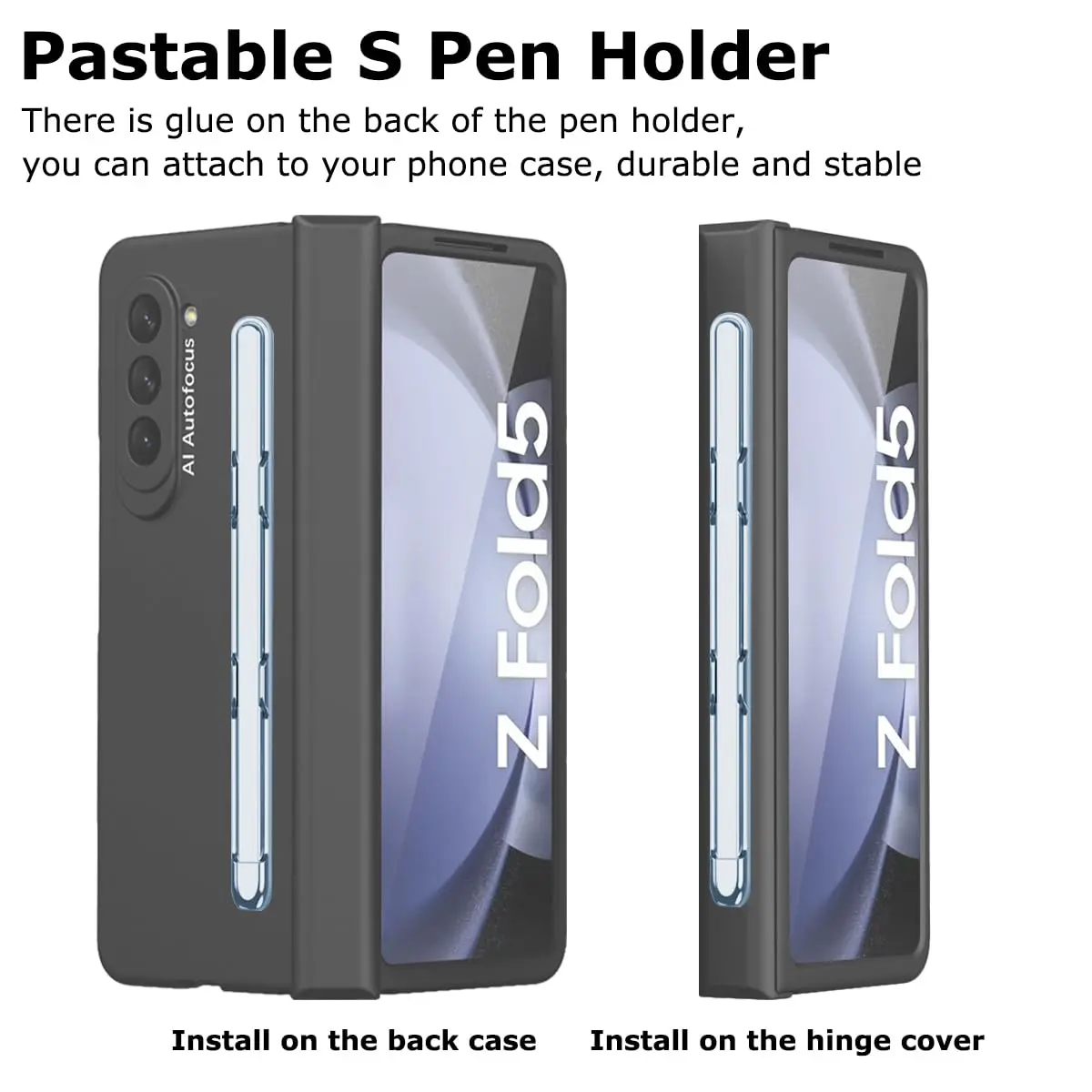 YQODSZ Stylus Pen & S Pen Holder for Samsung Galaxy Z Fold 7/6 / 5 | Slim Silicone Tip, Adhesive Slot, Blue - view 3