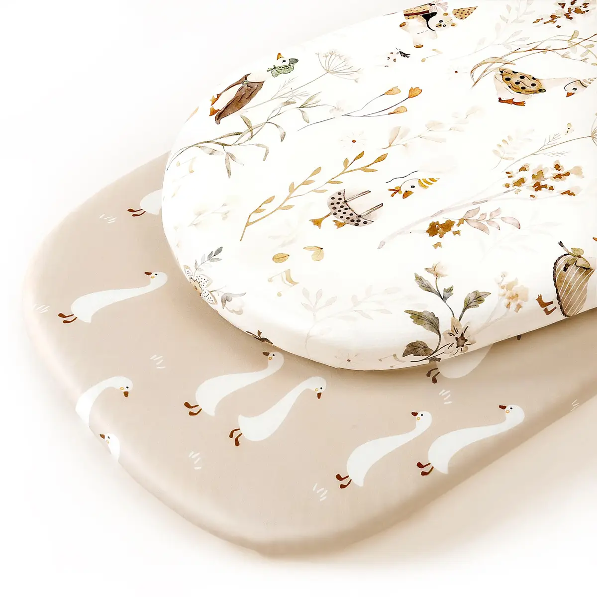 GRSSDER Ultra Soft Fitted Bassinet Sheets 2 Pack, 81cm x 41cm x 13cm (32" x 16" x 5") | Universal Fit for Oval, Rectangle, Moses Basket Mattresses - view 2