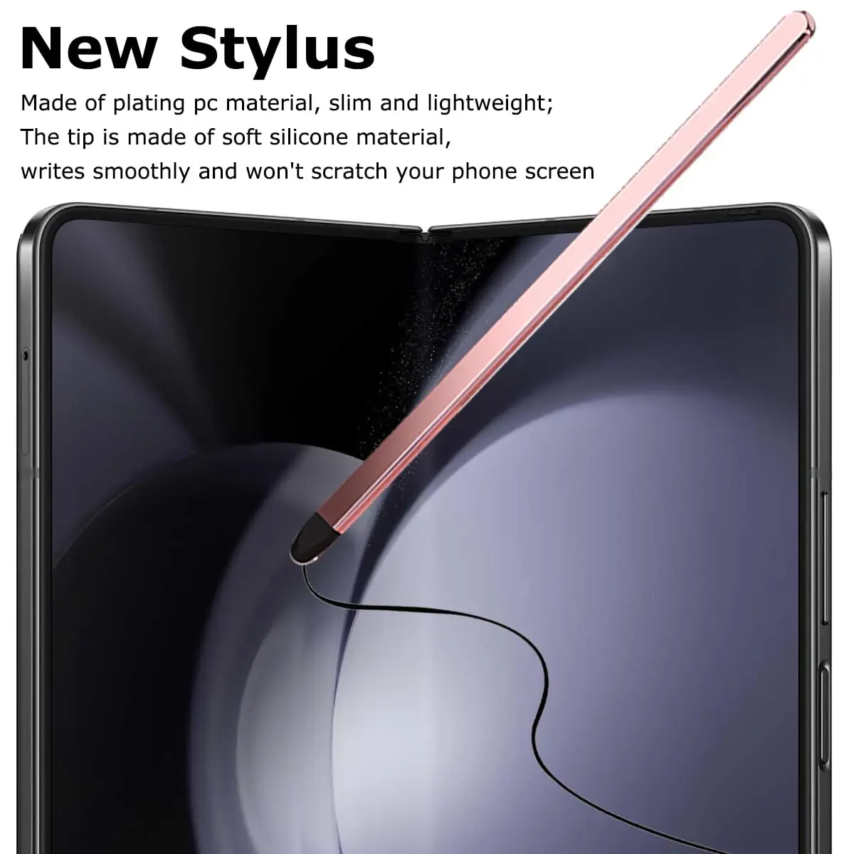YQODSZ Stylus Pen & S Pen Holder for Samsung Galaxy Z Fold 7/6 / 5 | Slim Silicone Tip, Adhesive, Pink - view 5