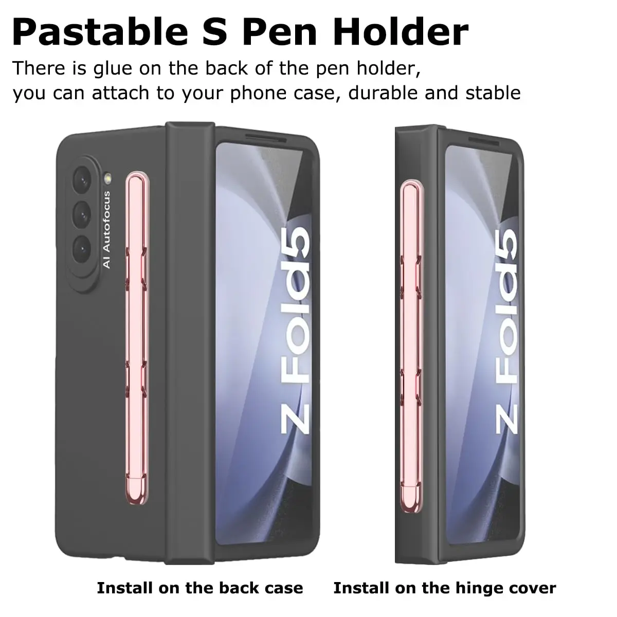 YQODSZ Stylus Pen & S Pen Holder for Samsung Galaxy Z Fold 7/6 / 5 | Slim Silicone Tip, Adhesive, Pink - view 3