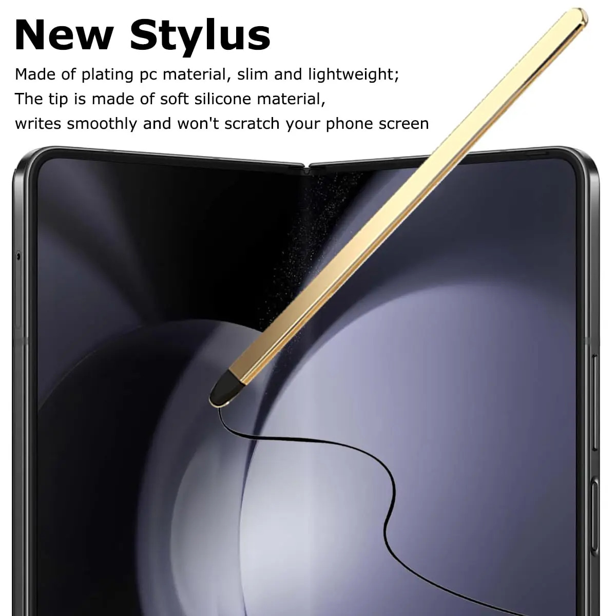 YQODSZ Stylus Pen & S Pen Holder for Samsung Galaxy Z Fold 7/6 / 5 | Slim, High Sensitive Silicone Tip, Gold - view 5