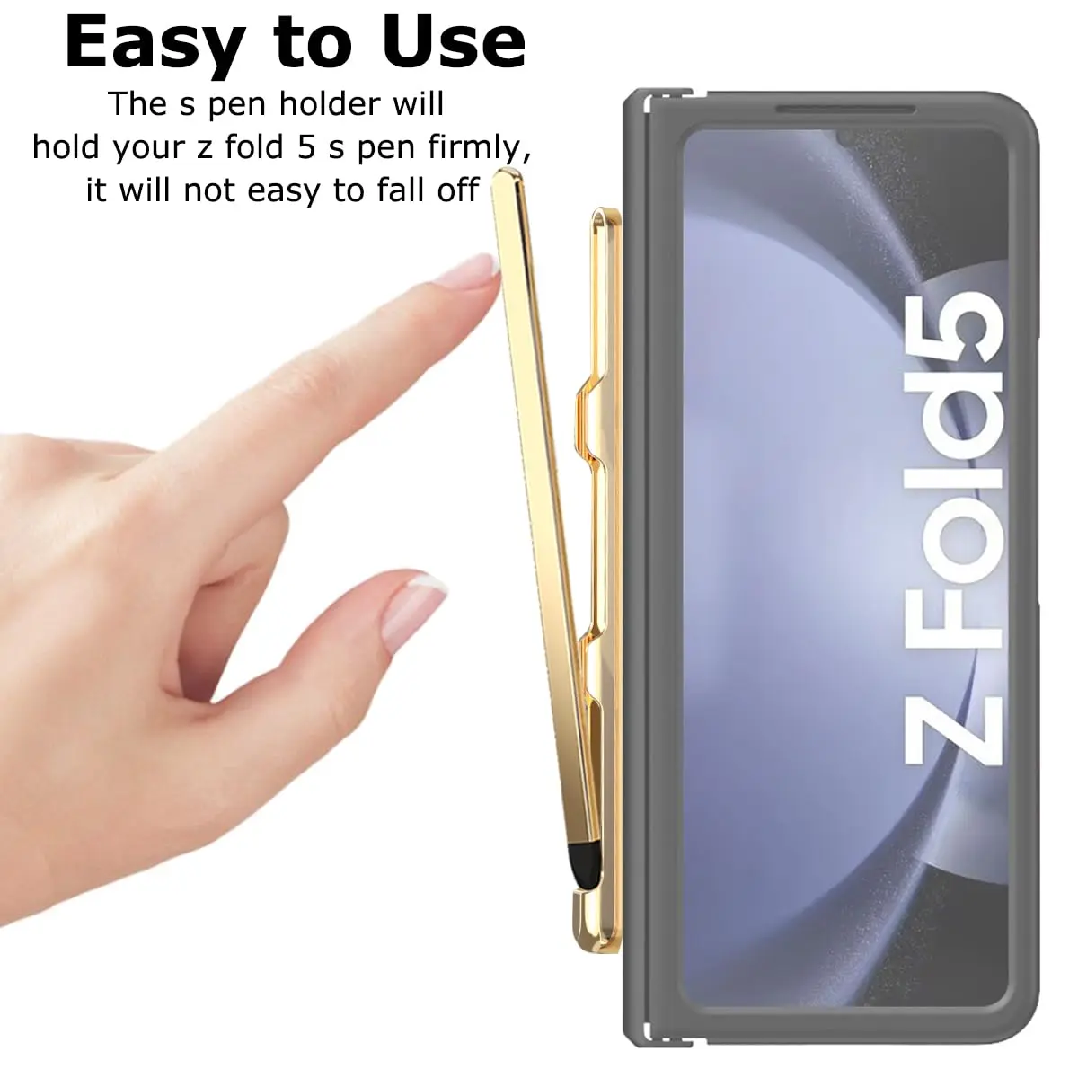 YQODSZ Stylus Pen & S Pen Holder for Samsung Galaxy Z Fold 7/6 / 5 | Slim, High Sensitive Silicone Tip, Gold - view 4