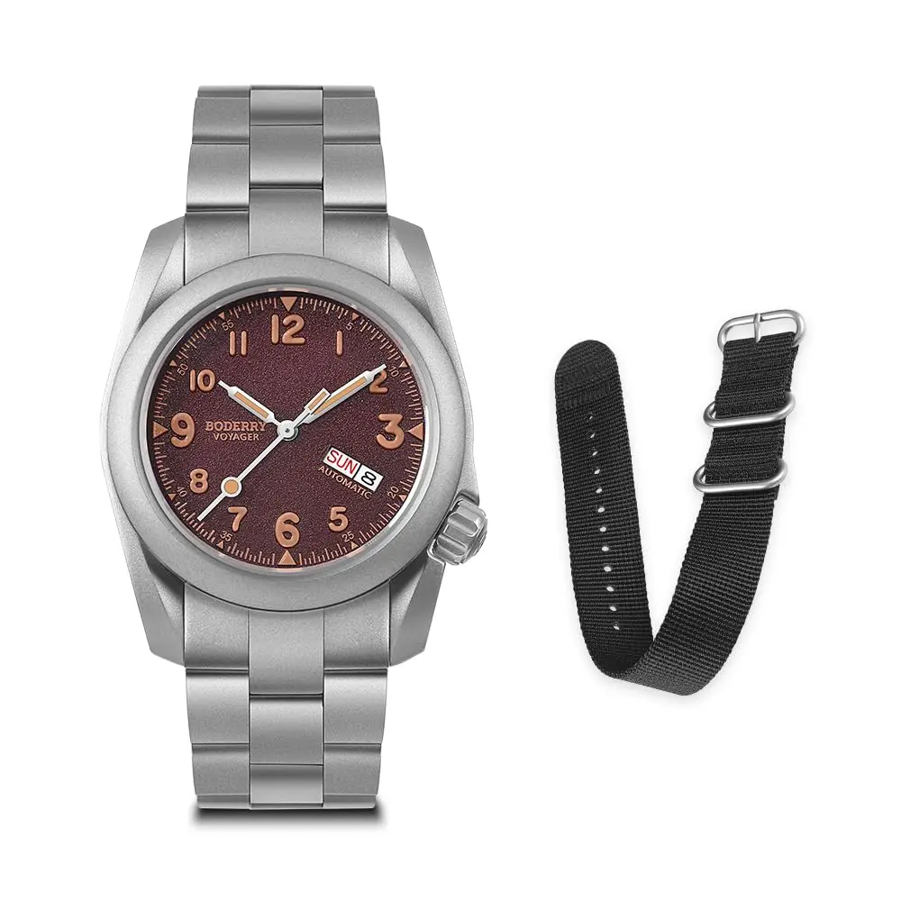 BODERRY Men's Titanium Automatic Field Watch 40mm Military Waterproof 100M | Japanese Mechanical Movement - main product image