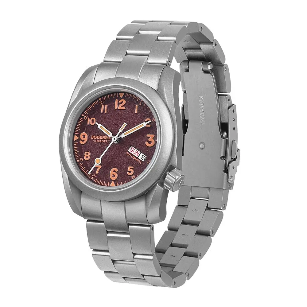 BODERRY Men's Titanium Automatic Field Watch 40mm Military Waterproof 100M | Japanese Mechanical Movement - view 2