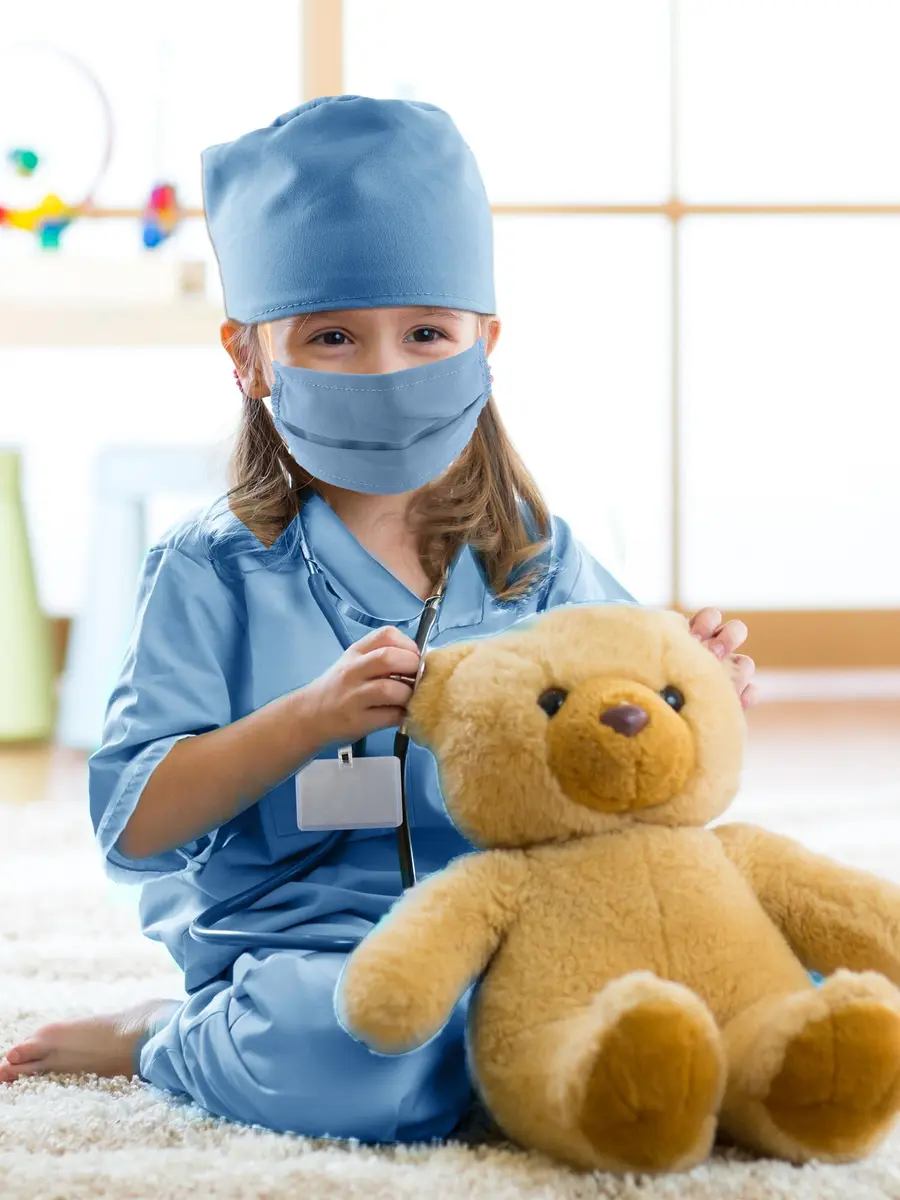 Puteraya Kids Doctor Scrubs Costume Set for Boys Girls | Educational Role Play Costume (Light Blue, 8-10 Years) - view 4