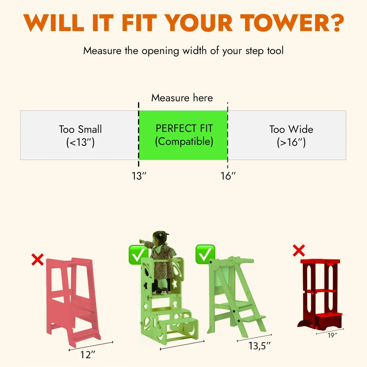 OLYMPÉ STORE Toddler Tower Safety Net Fits 13-16 in Openings | Child Fall Protection - view 2