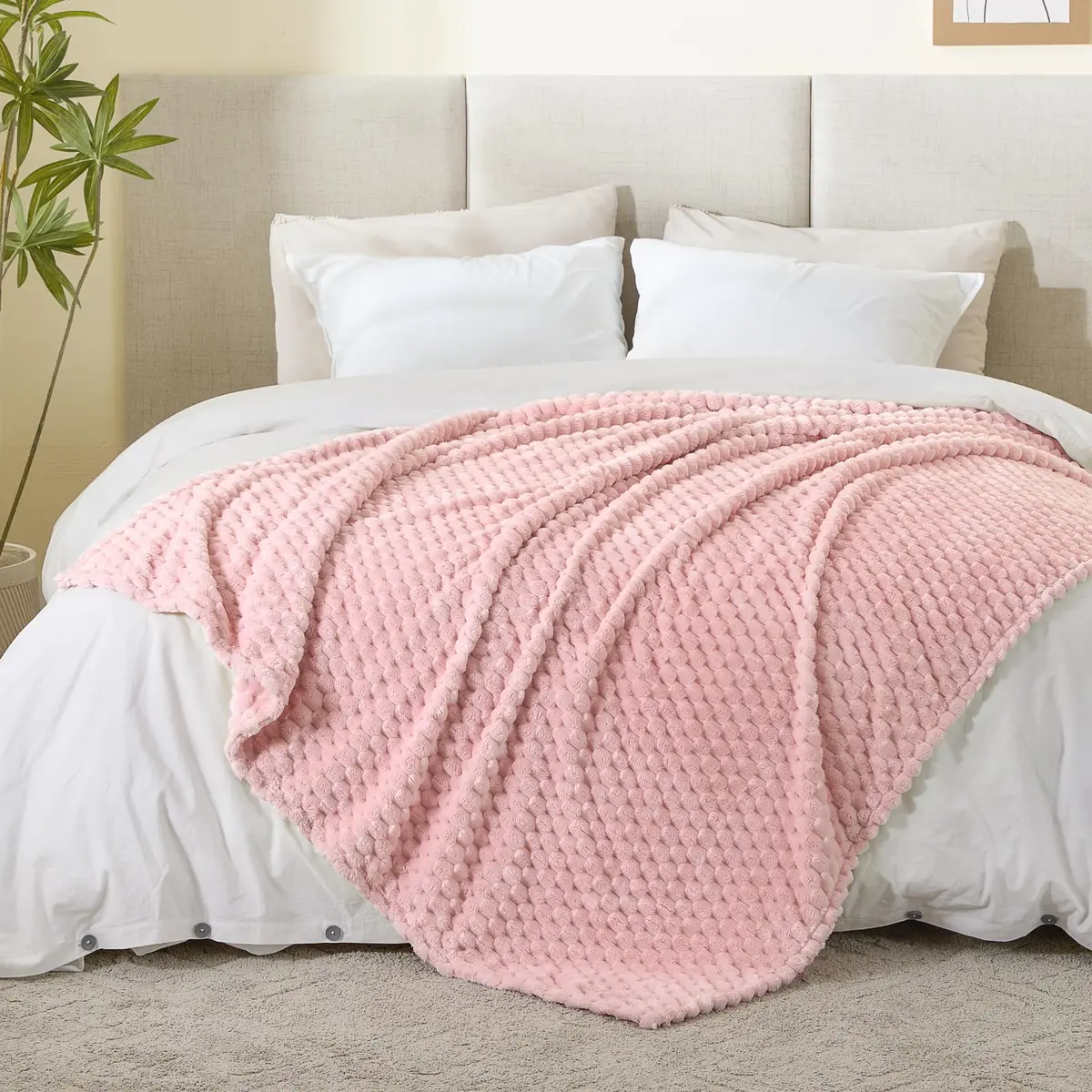BEDELITE Pink Throw Blanket for Couch, 50"x60" | Cozy & Stylish Gift for Women - view 5
