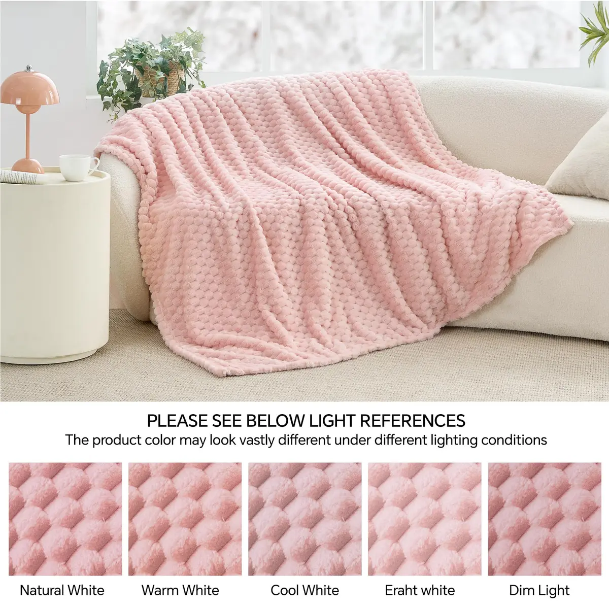 BEDELITE Pink Throw Blanket for Couch, 50"x60" | Cozy & Stylish Gift for Women - view 8