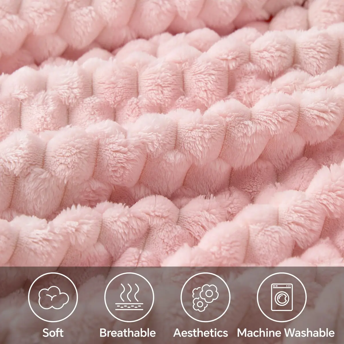 BEDELITE Pink Throw Blanket for Couch, 50"x60" | Cozy & Stylish Gift for Women - view 3